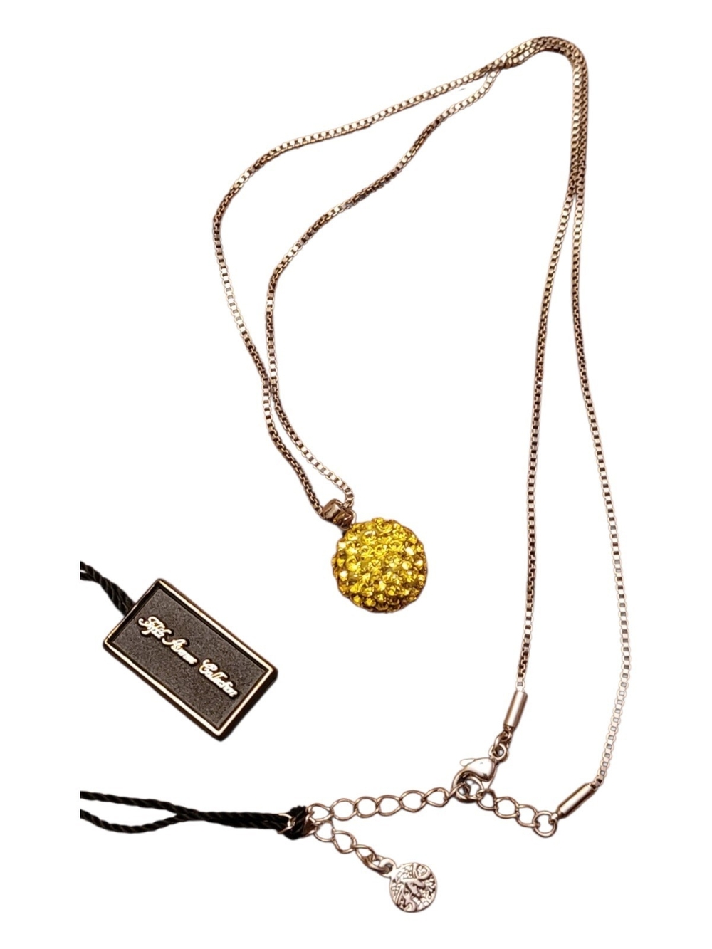 Brilliant Yellow Swarovski Crystal Pave Pendant